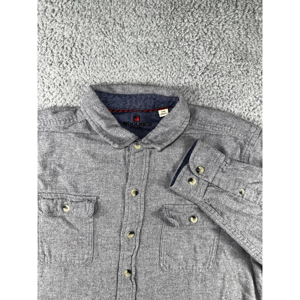 Woolrich Flannel Shirt Men Large Button Up Basic Capsule Minimalist Preppy‎